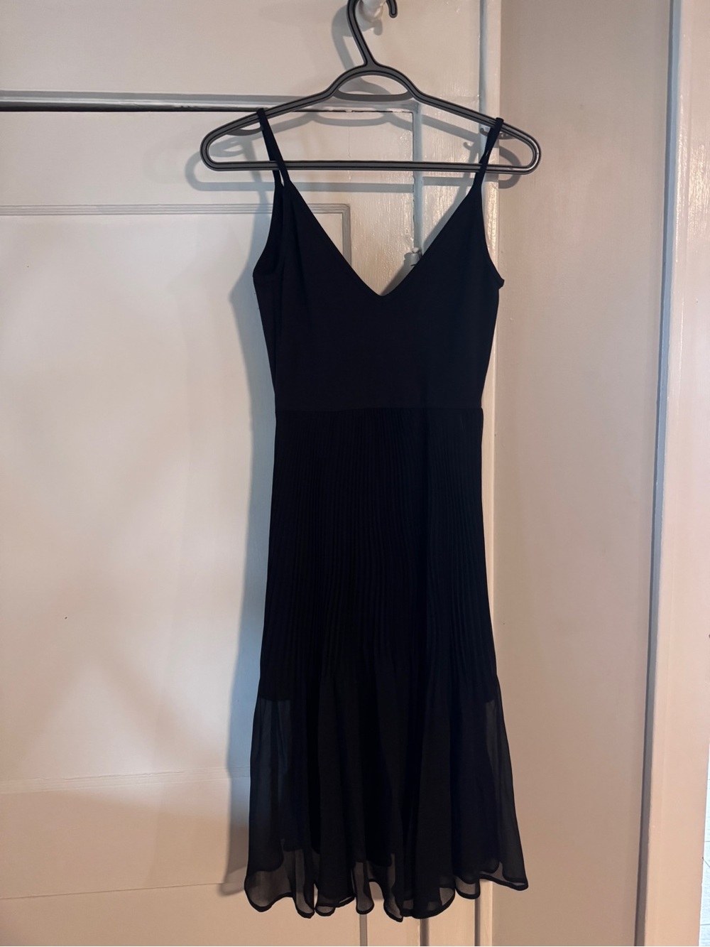 Black Spaghetti Strap V-Neck Dress